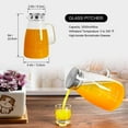 thumbnail image 4 of Aofmee 2L Glass Pitcher | 68oz Water Pitcher with Stainless Steel Lid Iced Tea Pitcher Elegant Clear & Fresh White, 4 of 9
