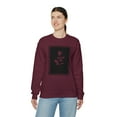 thumbnail image 2 of Rose Cutout Unisex Heavy Blend Crewneck Sweatshirt, 2 of 7