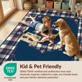 thumbnail image 4 of Design&I 3'x5' Washable Area Rug Welcome Stars Tartan Stripe Layer Door Striped Patriotic Vintage Refined for Home Office, Hallway, Low Profile & Durable Daily Traffic Ready, 4 of 7