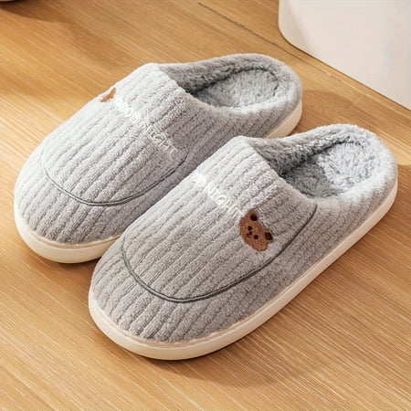 

Adorable Fuzzy Slippers - Soft Warm Non-Slip Plush Round Toe Design Cozy Indoor Shoes for Home Slip-On Comfort with Cute Cartoon Decor
