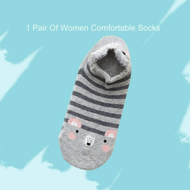 Breathable Kawaii Cartoon Women Socks Anti-Slip Slippers Short Ankle Socks
