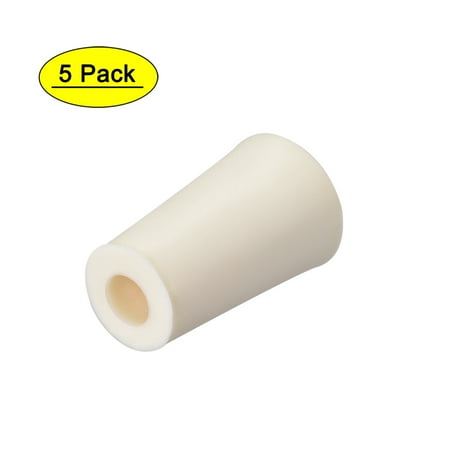 

21mm-28mm Beige Drilled Silicone Stopper Plugs for Flask Test Tube Stopper 5 Pieces
