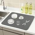 thumbnail image 2 of REGALWOVEN Large Diatomaceous Stone Dish Drying Mat, Quick Dry Coffee Mat for Kitchen Counter, Dishes, Cups, and Utensils Gray 19.7*15.7 inch, 2 of 7