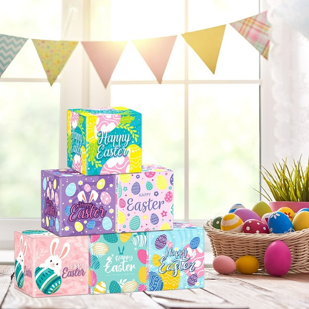 Cajas de Pascua con Forma de Conejito, Ideales para Regalar Dulces, Galletas y Otros Artículos Escolares y Fiestas.