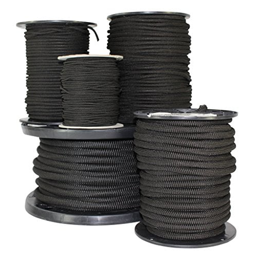Shock Cord (1/4 inch) Diamond Grip SGT KNOTS Black Elastic Bungee