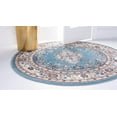 thumbnail image 3 of Rugs.com Rabia Collection Rug – 5' Round Blue Low Rug Perfect For Kitchens, Dining Rooms, 3 of 9