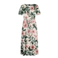 thumbnail image 5 of LWavelet Women's Plus Size Ditsy Floral Maxi Dress Short Sleeve Tie Waist Casual Cute Dress with Pockets Blue 3XL, 5 of 7