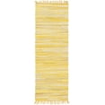 thumbnail image 3 of Unique Loom Chindi Cotton Collection Area Rug - Striped (2' 2" x 6' 7" Runner Yellow/Beige), 3 of 8