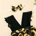 thumbnail image 6 of Penkiiy Toddler Baby Girls Outfits V-neck Clothes Cute Flowers Romper Short Skirt Suit Cotton One-piece Romper 0-6 Months Yellow on Clearance, 6 of 9