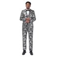 thumbnail image 5 of Mens Luxury Paisley Suit Jacket Gold Shiny Slim Fit Button Down Blazer, 5 of 5