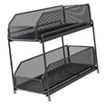 thumbnail image 4 of Organizador de gabinete extraíble, malla de acero al carbono de 2 niveles, gran capacidad, fácil mantenimiento, cajón de cesta deslizante, color negro, 4 of 8
