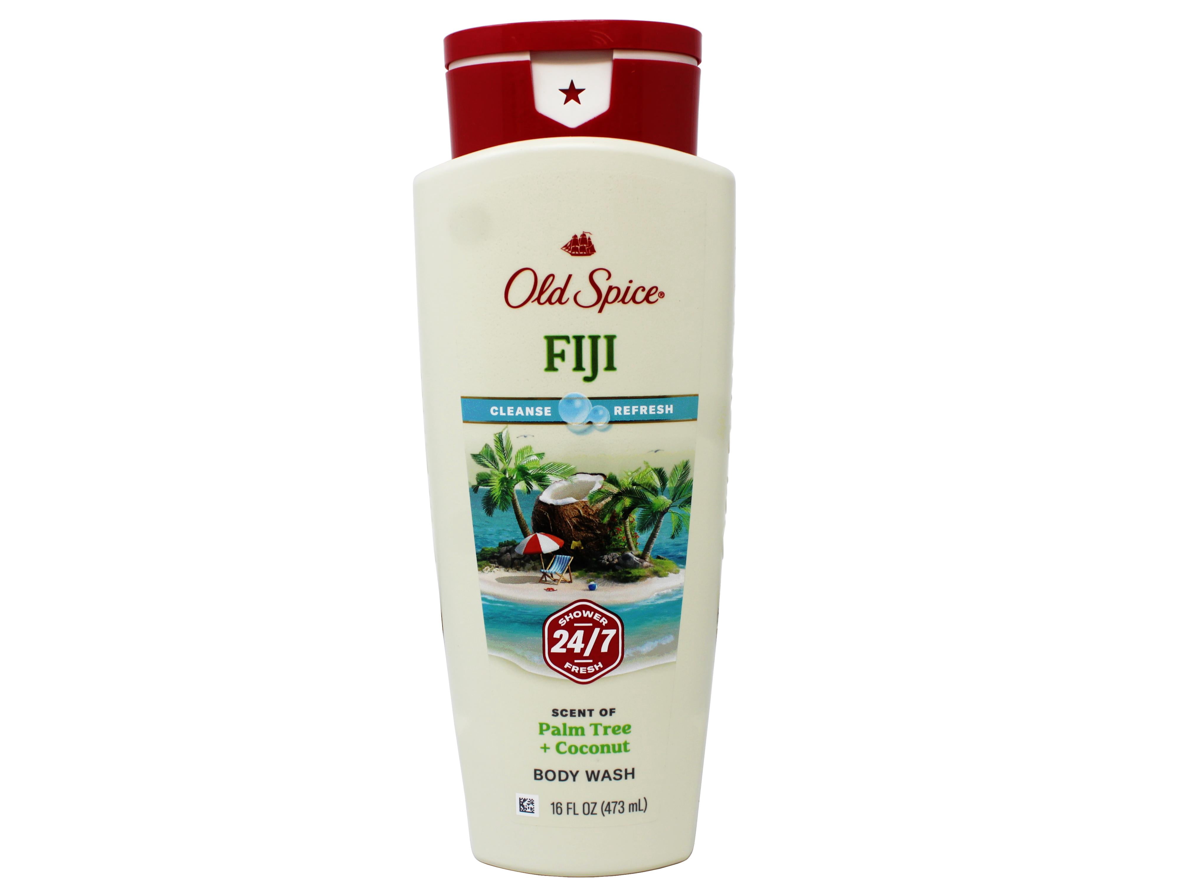 3 Pack - Old Spice Body Wash Fiji, Scent of Palm Tree + Coconut, Cleanse & Refresh, 16 FL OZ