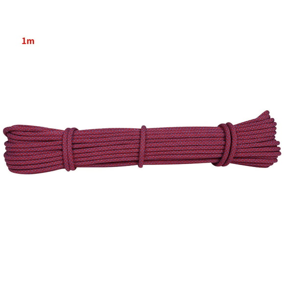 Eigraketly Cuerda Paracord de 2,5 m para escalada en roca, accesorios, cuerda de 6mm de diámetro, 5KN, cuerda de seguridad Paracord de alta resistencia, Escalada Rojo 1M Eigraketly OD000785-08