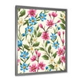 thumbnail image 2 of Designart 'Vintage Blue and Pink Wildflowers' Traditional Framed Art Print, 2 of 4