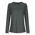 thumbnail image 3 of pbnbp Women's Fashion Casual Long Sleeve Solid Color Puff Sleeves Sweatshirt Tops Blouse, 3 of 4