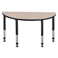 thumbnail image 3 of 48" x 24" Half Round Height Adjustable Classroom Table- Beige, 3 of 5