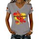 thumbnail image 1 of Women's Germany Football Graphic T-Shirt, V-Neck Casual Letter Print T-Shirt, Fashion Short Sleeve Graphic Tee, Summer Daily Lightweight Tops for Soccer Tournament 2026 Light Gray Size: M, 1 of 4