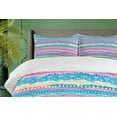 thumbnail image 4 of Ambesonne Tribal Duvet Cover Sets, Watercolor Aztec Stripes, 2-King, Blue Pink Cream, 4 of 7