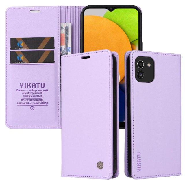 Funda para Samsung Galaxy A03 Estuche de Cuero PU Tipo Cartera con Ranuras para Tarjetas y Cierre Magnético