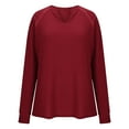 thumbnail image 2 of ZUKMRJPC Women's V Neck Sweater Long Sleeve Solid Color Slim Fit Pullover Sweater Lightweight Fall Winter Chunky Knit Warm Tops, 2 of 5