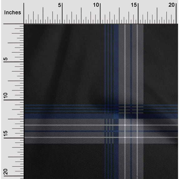 oneOone Organic Cotton Voile Fabric Tartan Check Print Fabric By Yard 42 Inch Wide