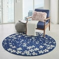 thumbnail image 3 of Nourison Tranquil Floral Navy 5'3" x ROUND Area Rug, (5 Round), 3 of 10