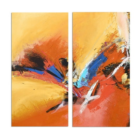 Ready2hangart 'Bueno Exchange LXXIII' 2 Piece Painting Print on Wrapped Canvas Set