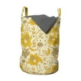 thumbnail image 1 of Floral Laundry Bag, Creative Damask Flowers English Garden Romantic Art, Hamper Basket with Handles Drawstring Closure for Laundromats, 13" x 19", Orange Dark Mustard, by Ambesonne, 1 of 4