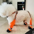 thumbnail image 5 of Waterproof Dog Boots, Anti-Slip Adjustable Dog Paw Protectors, Reflective Dog Boots with Suspenders, Dirty-Proof Dog Shoes for Small Medium Large Dogs Outdoor Walking Running Hiking Orange M, 5 of 6