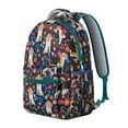 thumbnail image 2 of Boho Dog Aesthetic Backpack with Hand-Drawn Dog Graphics, Ethnic Patterns, and Floral Designs, Spacious and Trendy, 2 of 6