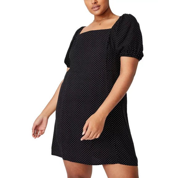 Cotton On Womens Trendy Plus Size Woven Lylah Bell Sleeve Mini Dress, 18W