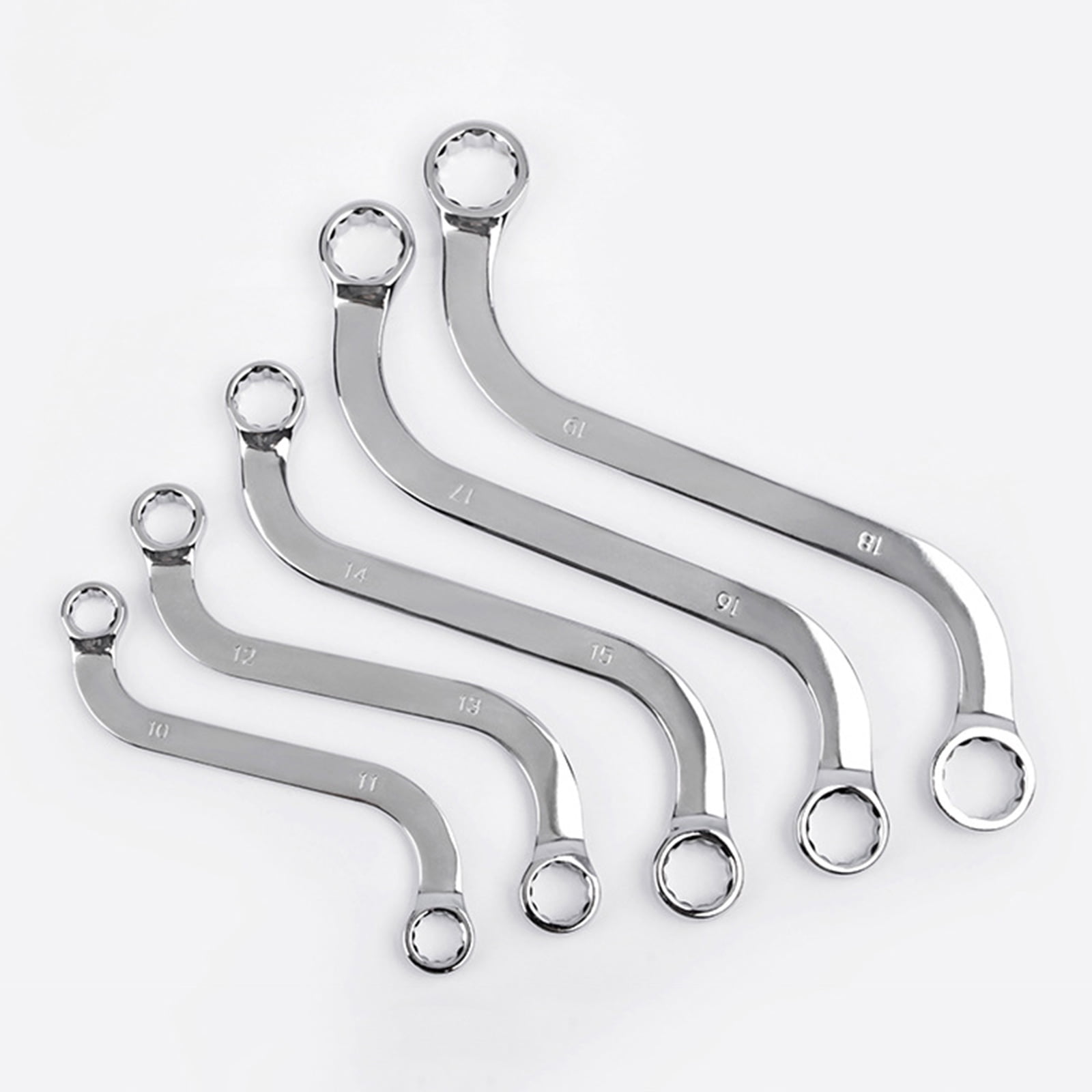 5x Double-headed Wrench Set Portable S-Shape Wrench Auto Repairing Tool for Home