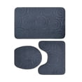 thumbnail image 1 of Bewildely Juego de alfombrillas de baño fáciles de limpiar e impermeables de 3 piezas, alfombrilla de baño ecológica elegante y Juegos de accesorios de baño azul oscuro, 1 of 6