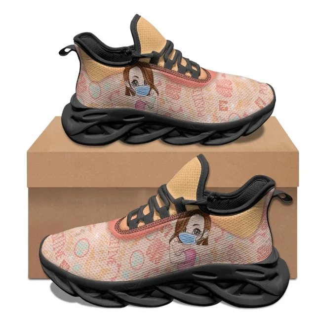 Nuevos zapatos de enfermería médica de moda con nombre personalizado, zapatillas transpirables de moda, zapatos planos informales antideslizantes de verano y otoño.