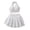 White, variant on Girls 2-Piece Outfit Polka Dots Halter Neck Crop Top & Tiered Ruffle Skirt Set Cute Casual Summer Clothes for Kids White 12-13 Years