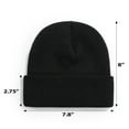 thumbnail image 2 of Toptie Cuffed Knit Beanie Hat Uniesx Winter Knitted Skull Hats for Men Women-NeonYellow, 2 of 7