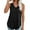 Black, variant on Qiaocaity Summer Shirts for Women Casual Solid Color V Neck Sleeveness Tops Loose Thank Blouses Black L