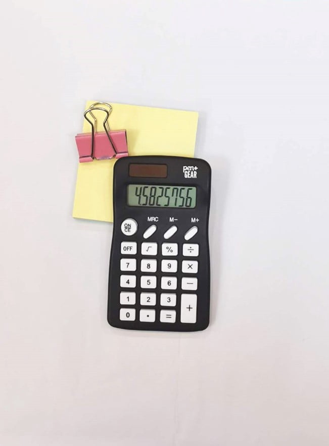 Pen+Gear Mini 8-Digit Handheld Calculator, Black, Solar Powered