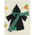 thumbnail image 3 of SUNSIOM Kid Halloween Witch Costume Long Sleeve Hood Wizard Cloak with Scarf 2 Pcs Cosplay Clothes Set, 3 of 7