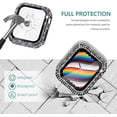 thumbnail image 2 of Compatible with Apple Watch Case 40mm with Screen Protector for Apple Watch Series 6/5/4/3/2/1, Bling Case 300 Crystal Diamond Tempered Glass Protective Cover for 38mm 40mm 42mm 44mm, Black, 2 of 5
