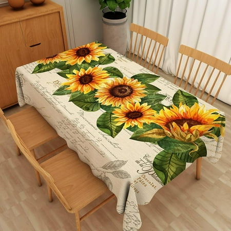 

Uorbeay Tablecloth for Rectangle Tables Yellow Flower Rustic Floral Table Covers 60x102 Vintage Farmhouse Waterproof Spill Proof Durable Table Cloth for Home Dining Kitchen Outdoor Picnic Decor