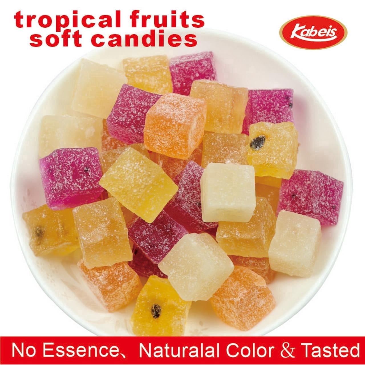 Kabeis Tropical Fruit Mix Chews Chewy Gummy Candy 1.76oz per bag,6 Bags