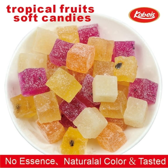 Kabeis Tropical Fruit Mix Chews Chewy Gummy Candy 1.76oz per bag,6 Bags
