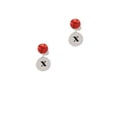 thumbnail image 3 of Delight Jewelry Silvertone Disc 1/2'' Initial - x - Red Crystal Clip on Earrings, 3 of 5