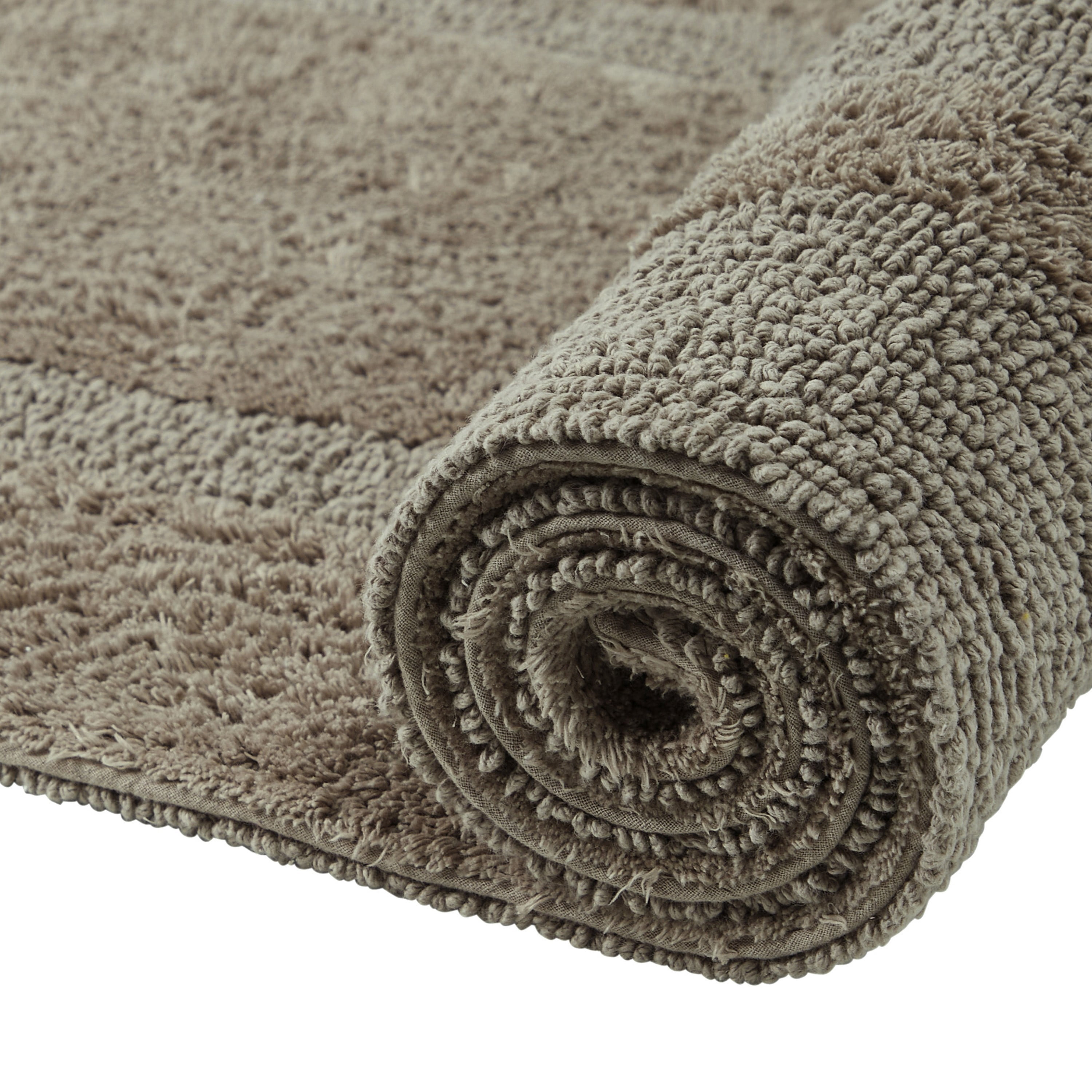 Better Trends Round Bath Mat 30" Diameter Elegant Reversible Bath Rug, Extra Soft Cotton for Ultimate Comfort, Absorbent, Ideal for Half Baths and Powder Rooms, (Beige) Lux Collection