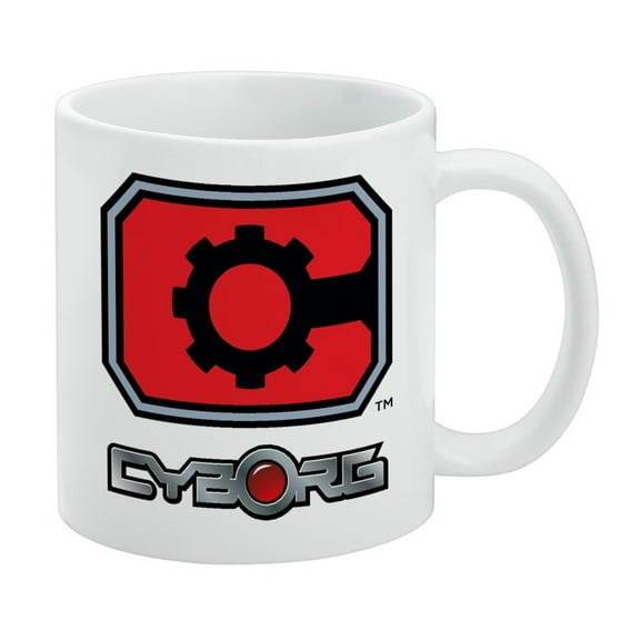 Justice League Cyborg Logo White Mug
