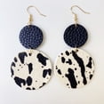 thumbnail image 4 of QIQUWOHUL New Cow Pattern Animal Leather Earrings Women Round Water Drop Leather Earrings Elegant Leather Pendant Earrings Women Jewelry, 4 of 4