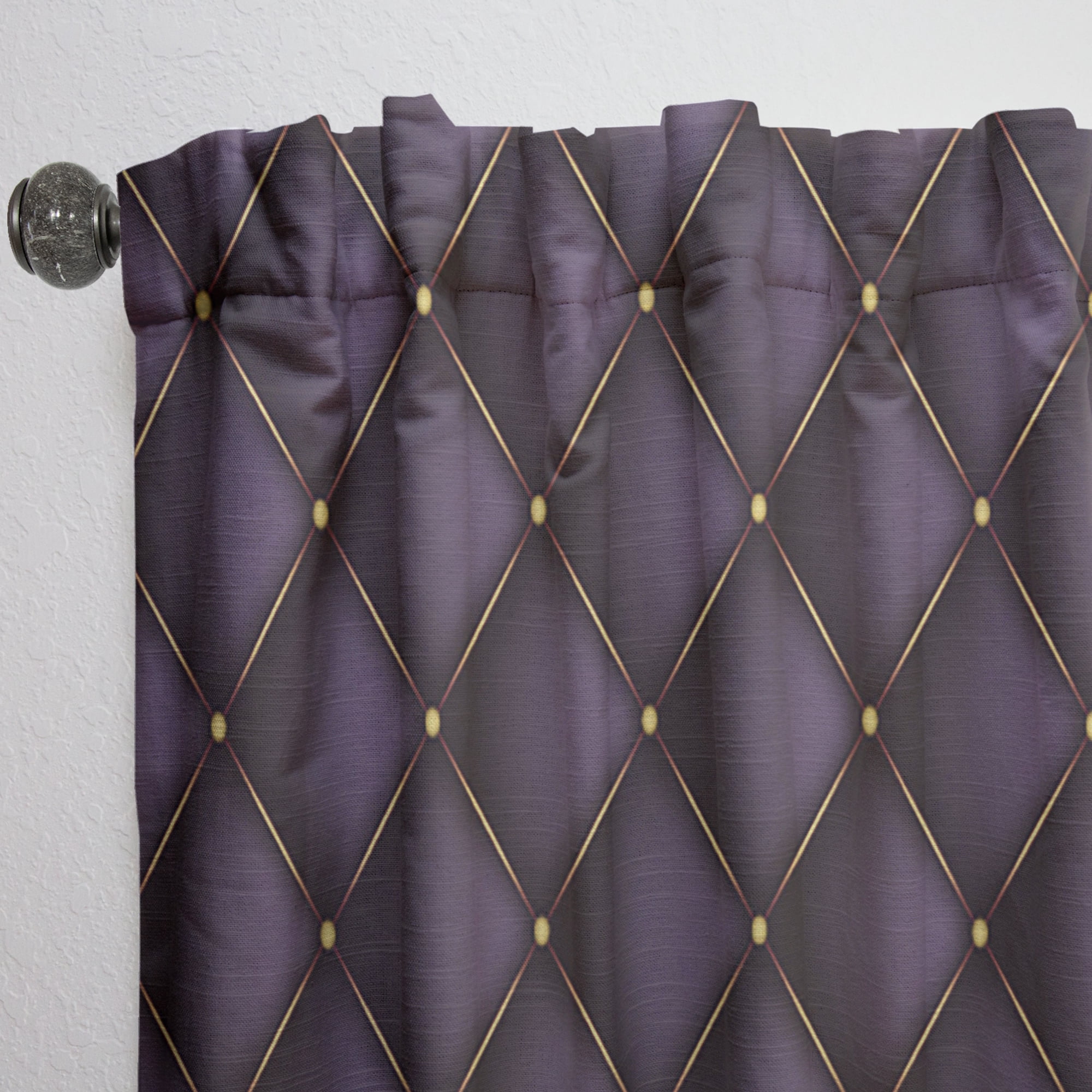 Designart 'Quilted Retro Pattern' Mid-Century Modern Curtain Panel