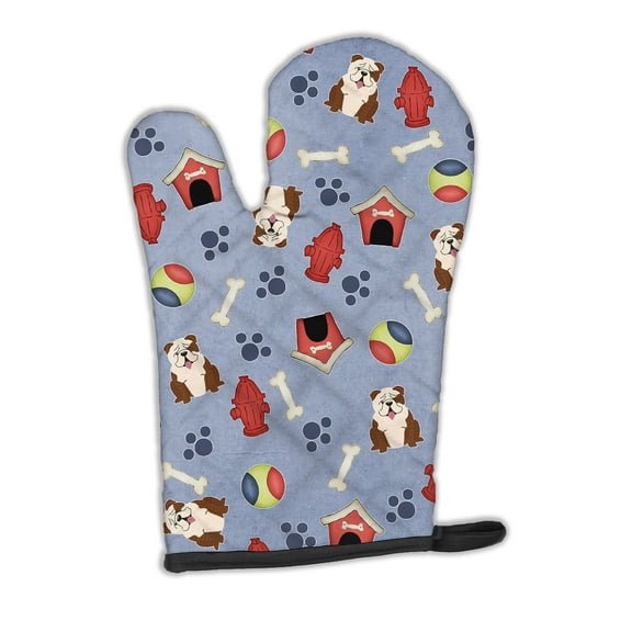 Carolines Treasures BB2734OVMT Dog House Collection English Bulldog Brindle White Oven Mitt Large multicolor