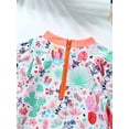 thumbnail image 6 of TiaoBug Toddler Infant Girls Floral Printed Zipper Back Ruffles Monikini Swimsuit Romper Bathing Suit Sunsuit, 6 of 7